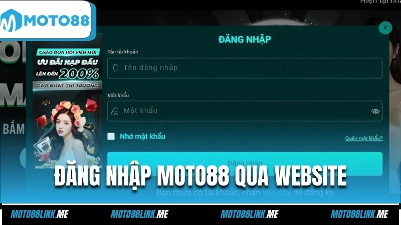 Đăng nhập Moto88 qua trang web